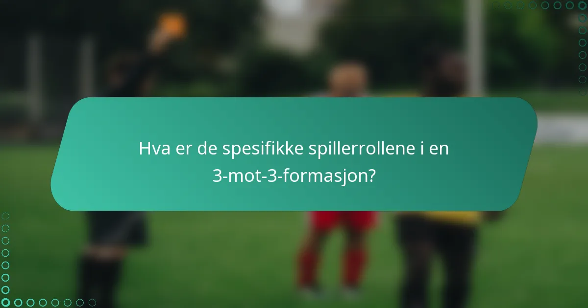 Hva er de spesifikke spillerrollene i en 3-mot-3-formasjon?
