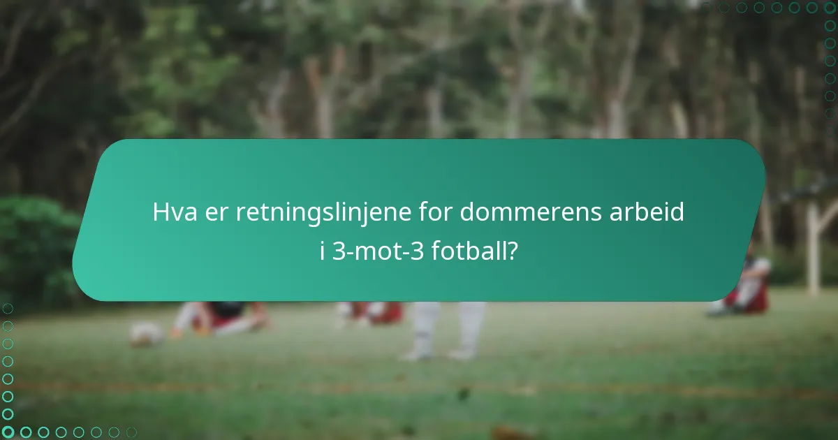 Hva er retningslinjene for dommerens arbeid i 3-mot-3 fotball?