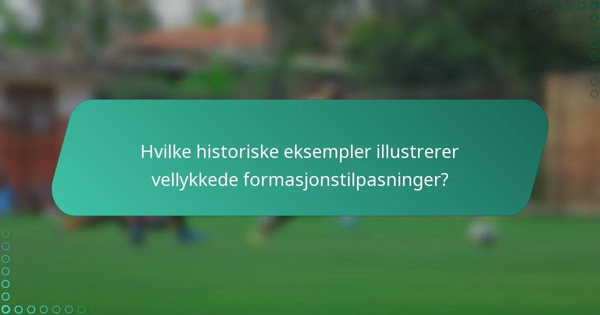 Hvilke historiske eksempler illustrerer vellykkede formasjonstilpasninger?
