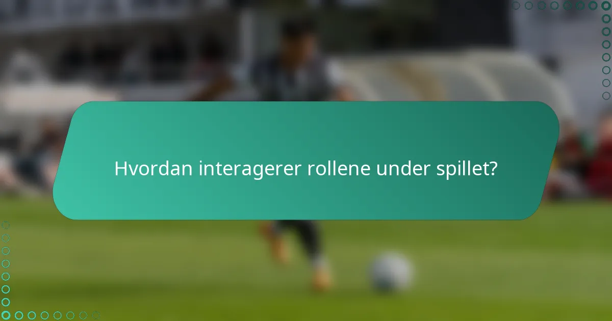 Hvordan interagerer rollene under spillet?